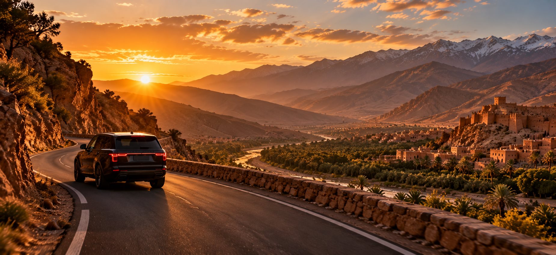 Sunset over a Moroccan medina - Dream Tours VIP transport